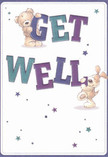 Radiating a cheerful optimism that feels right at home in the heart of Chinatown, this get well card features a delightful teddy bear and a spirited puppy, each interacting playfully with colourful, oversized letters spelling out 'Get Well.' The blend of indigo and teal shades in the text shines brightly, set against a clean, creamy background that brings clarity and lightness. Scattered stars, tinted in purples and blues, bring a magical, almost celebratory atmosphere to the scene-echoing the vibrant decorations of festivals along Chinatown's streets. The bear's fluffy fur and the puppy's soft ears are illustrated with such warm detail that their companionship feels almost tangible, like a comforting hug. This heartfelt design, full of gentle encouragement and sincere care, is reminiscent of the thoughtful service provided by Flowers Chinatown, delivering comfort and hope alongside every get well bouquet in our welcoming local community.